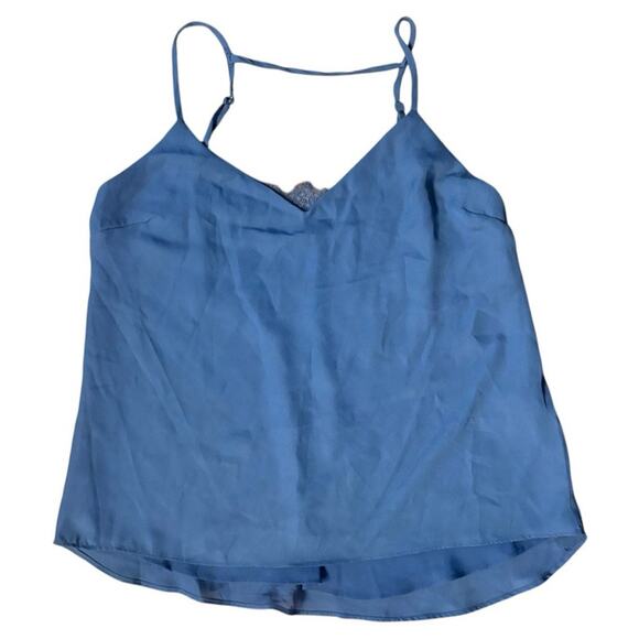 Lush Slate Blue Lace Trim Cami Tank Top Medium NWT Adjustable Straps Lined - Picture 1 of 5